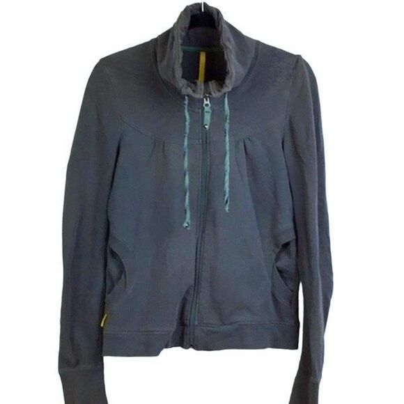 Lole: Dark Gray embroidered full zip activewear sweatshirt. Women’s Small - Picture 1 of 8
